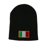 Europe Italy Flag Embroidered Short Beanie