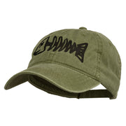 Fishbone Embroidered Pigment Dyed Brass Buckle Cap