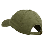 Fishbone Embroidered Pigment Dyed Brass Buckle Cap