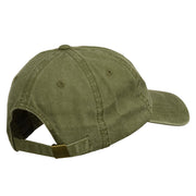 Fishbone Embroidered Pigment Dyed Brass Buckle Cap