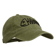 Fishbone Embroidered Pigment Dyed Brass Buckle Cap