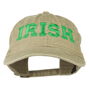 Irish Embroidered Washed Pigment Dyed Cap