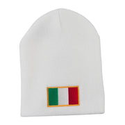 Europe Italy Flag Embroidered Short Beanie