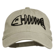 Fishbone Embroidered Pigment Dyed Brass Buckle Cap