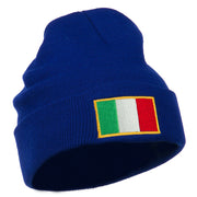 Europe Italy Flag Embroidered Long Cuff Beanie