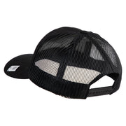 U.S. Marine Corps 3rd Marine Division Embroidered 6 Panel Structured Cotton Twill Mesh Cap Made in USA - Black OSFM