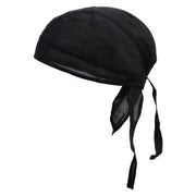 Soccer Flag Embroidered Cotton Poplin Biker Style Head Wrap - Black OSFM