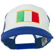 Italy Flag Embroidered Foam Front Mesh Back Cap