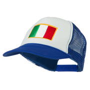 Italy Flag Embroidered Foam Front Mesh Back Cap