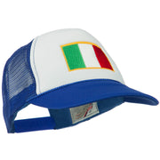 Italy Flag Embroidered Foam Front Mesh Back Cap