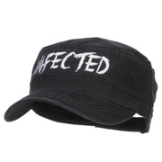 Infected Embroidered Garment Washed Army Cap