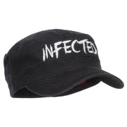 Infected Embroidered Garment Washed Army Cap