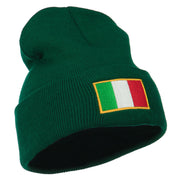 Europe Italy Flag Embroidered Long Cuff Beanie