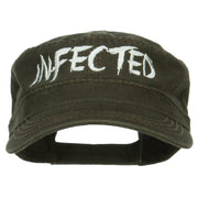 Infected Embroidered Garment Washed Army Cap