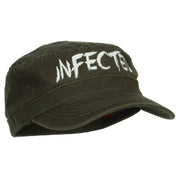 Infected Embroidered Garment Washed Army Cap