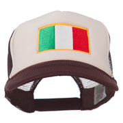 Italy Flag Embroidered Foam Front Mesh Back Cap