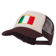 Italy Flag Embroidered Foam Front Mesh Back Cap