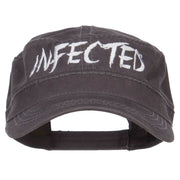 Infected Embroidered Garment Washed Army Cap