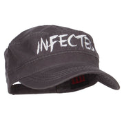 Infected Embroidered Garment Washed Army Cap