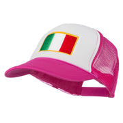 Italy Flag Embroidered Foam Front Mesh Back Cap