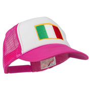 Italy Flag Embroidered Foam Front Mesh Back Cap