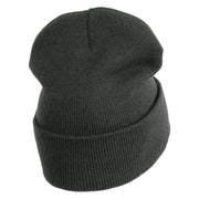 US Air Force with Wing Logo Embroidered 12 Inch Long Beanie - Charcoal OSFM