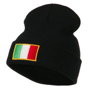 Europe Italy Flag Embroidered Long Cuff Beanie