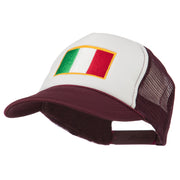 Italy Flag Embroidered Foam Front Mesh Back Cap