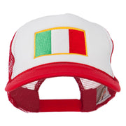 Italy Flag Embroidered Foam Front Mesh Back Cap