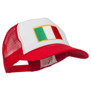 Italy Flag Embroidered Foam Front Mesh Back Cap