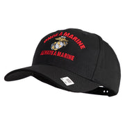 Once  A Marine Always a Marine Embroidered 6 Panel Structured Cotton Twill Cap Made in USA - Black OSFM