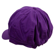 Golden Flash Shield Embroidered Cotton Elastic Newsboy Cap - Purple OSFM