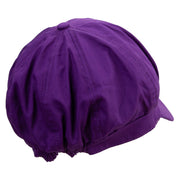 Golden Flash Shield Embroidered Cotton Elastic Newsboy Cap - Purple OSFM