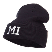 MI Michigan State Embroidered Cuff Beanie