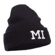 MI Michigan State Embroidered Cuff Beanie