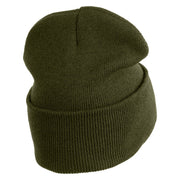 USAF Thunderbirds Logo Embroidered 12 Inch Knit Long Beanie - Olive OSFM