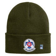 USAF Thunderbirds Logo Embroidered 12 Inch Knit Long Beanie - Olive OSFM