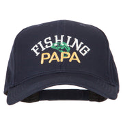 Fishing Papa Embroidered Solid Cotton Pro Style Cap