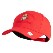 Once  A Marine Always a Marine Embroidered 6 Panel Structured Cotton Twill Cap Made in USA - Red OSFM