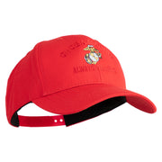 Once  A Marine Always a Marine Embroidered 6 Panel Structured Cotton Twill Cap Made in USA - Red OSFM