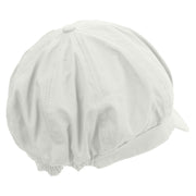 Golden Flash Shield Embroidered Cotton Elastic Newsboy Cap - White OSFM