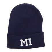 MI Michigan State Embroidered Cuff Beanie