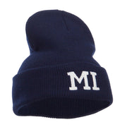 MI Michigan State Embroidered Cuff Beanie