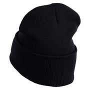 USAF Thunderbirds Logo Embroidered 12 Inch Knit Long Beanie - Black OSFM