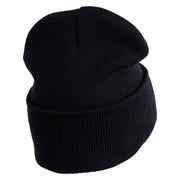 USAF Thunderbirds Logo Embroidered 12 Inch Knit Long Beanie - Black OSFM
