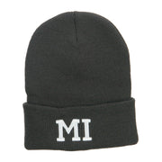 MI Michigan State Embroidered Cuff Beanie