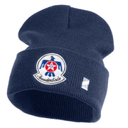 USAF Thunderbirds Logo Embroidered 12 Inch Knit Long Beanie - Navy OSFM