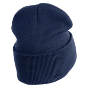 USAF Thunderbirds Logo Embroidered 12 Inch Knit Long Beanie - Navy OSFM