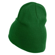 Liberty New York City Embroidered 8 Inch Solid Knit Short Beanie Made in USA - Kelly-Green OSFM
