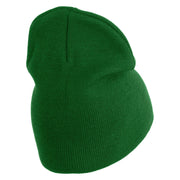 Liberty New York City Embroidered 8 Inch Solid Knit Short Beanie Made in USA - Kelly-Green OSFM